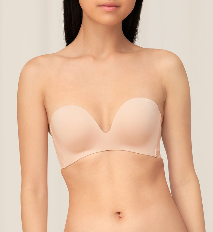 Invisible Inside-Out Non-Wired Detachable Push Up Bra - NATURAL SKIN