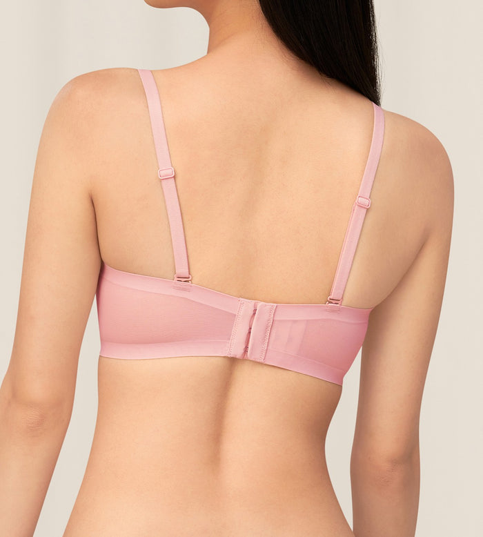 Invisible Inside-Out Non-Wired Detachable Push Up Bra - OLD PINK