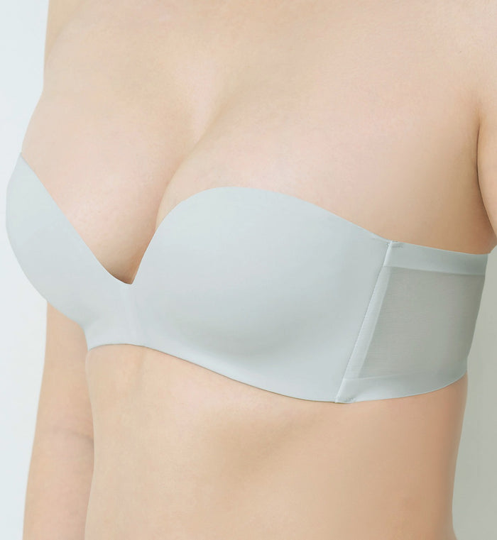 Invisible Inside-Out Non-Wired Detachable Push Up Bra - PEARL GREY