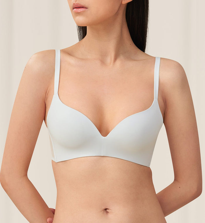INVISIBLE INSIDE-OUT NON-WIRED PADDED BRA - BLUE PEARL