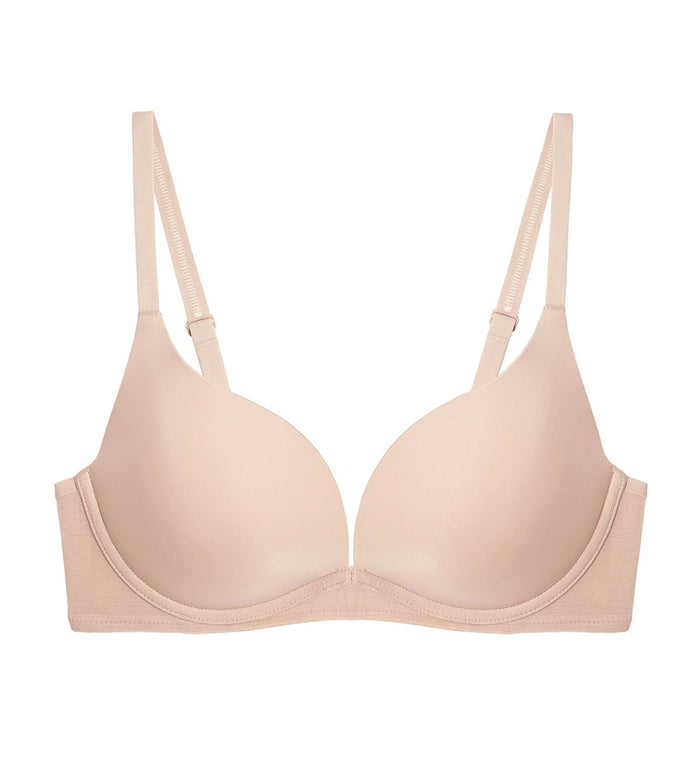 INVISIBLE INSIDE-OUT NON-WIRED PUSH UP DEEP V BRA - NATURAL SKIN