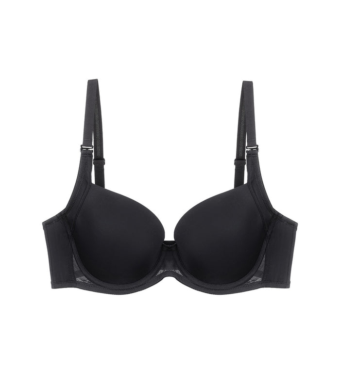 INVISIBLE INSIDE-OUT WIRED PADDED BRA - BLACK