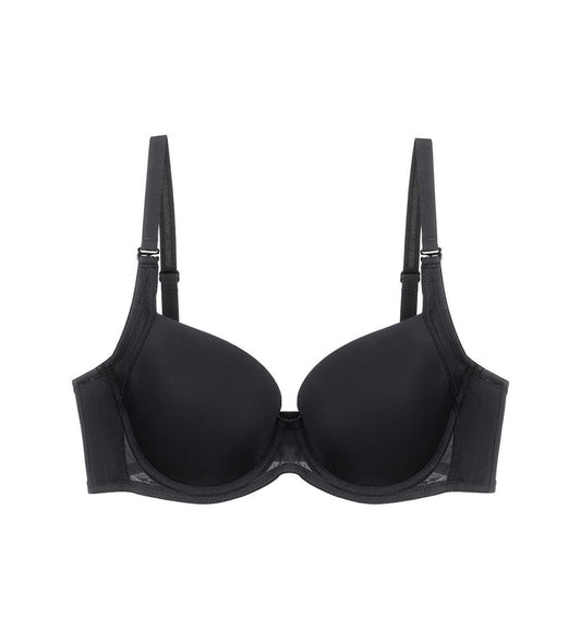 INVISIBLE INSIDE-OUT WIRED PADDED BRA - BLACK