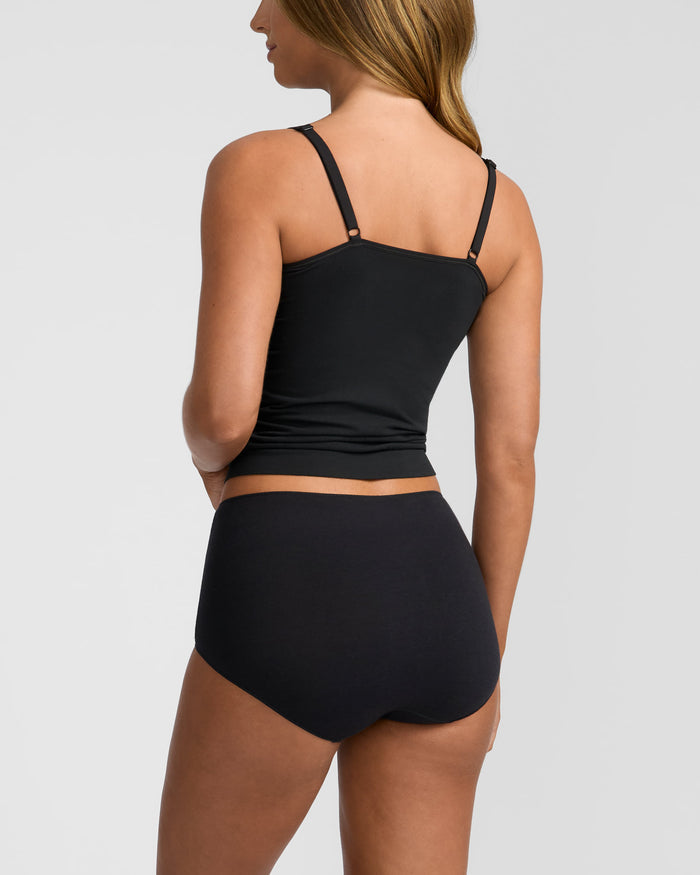 Jockey Women's Bamboo Cotton Full Brief No Panty Line Promise - Black