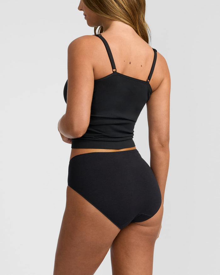 Jockey Women's Bamboo Cotton Hi Cut No Panty Line Promise - Black