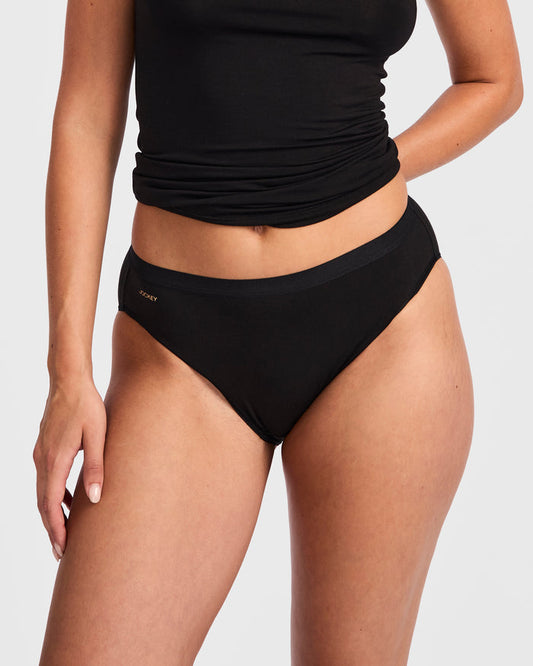 Jockey Women's Bamboo Viscose Elastane Hi Cut Brief Everyday Comfort - Black