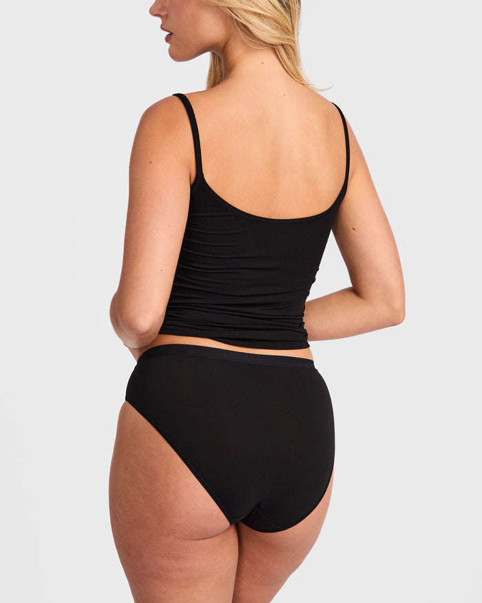 Jockey Women's Bamboo Viscose Elastane Hi Cut Brief Everyday Comfort - Black