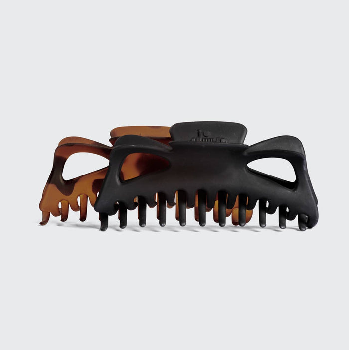 KITSCH Recycled Plastic Jumbo Classic Claw Clips 2pc - Black & Tort