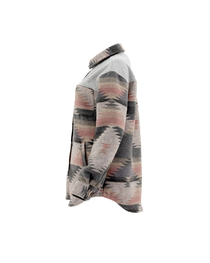 Ladies Aztec Jacket - Pink + Grey - Millie + Moose