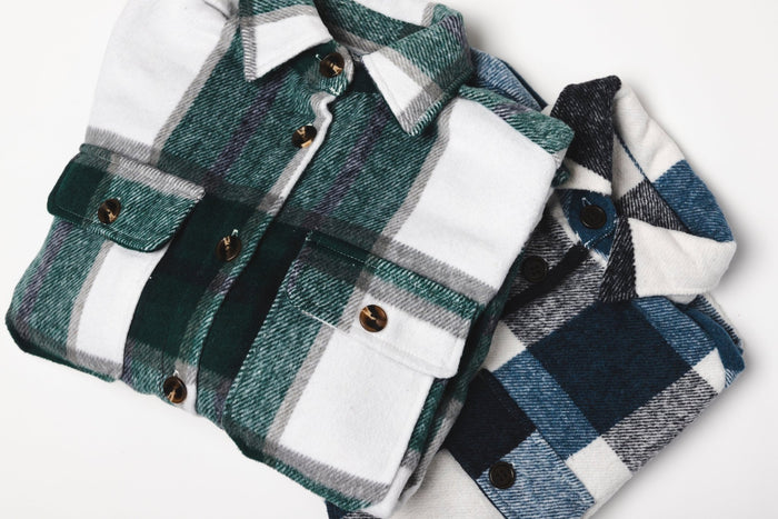 Ladies Blue Plaid Shacket - Millie + Moose