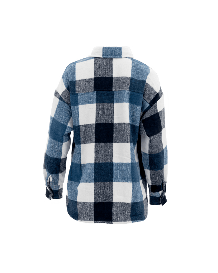 Ladies Blue Plaid Shacket - Millie + Moose