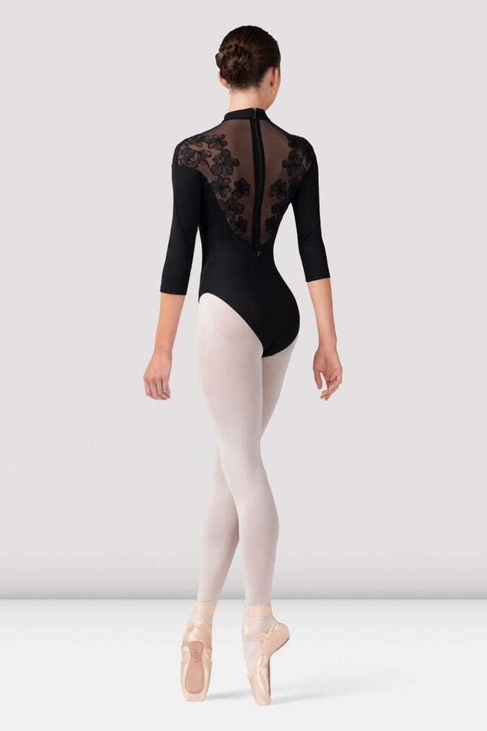 Ladies Calista Floral 3/4 Sleeve Leotard