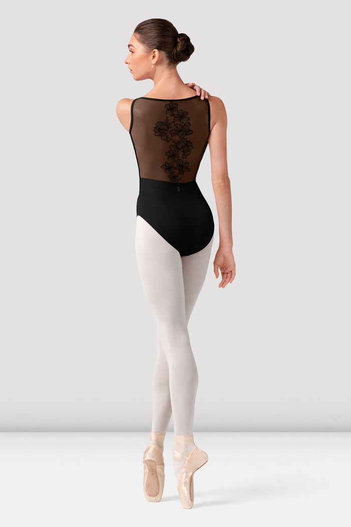 Ladies Emma Floral Boat Neck Leotard