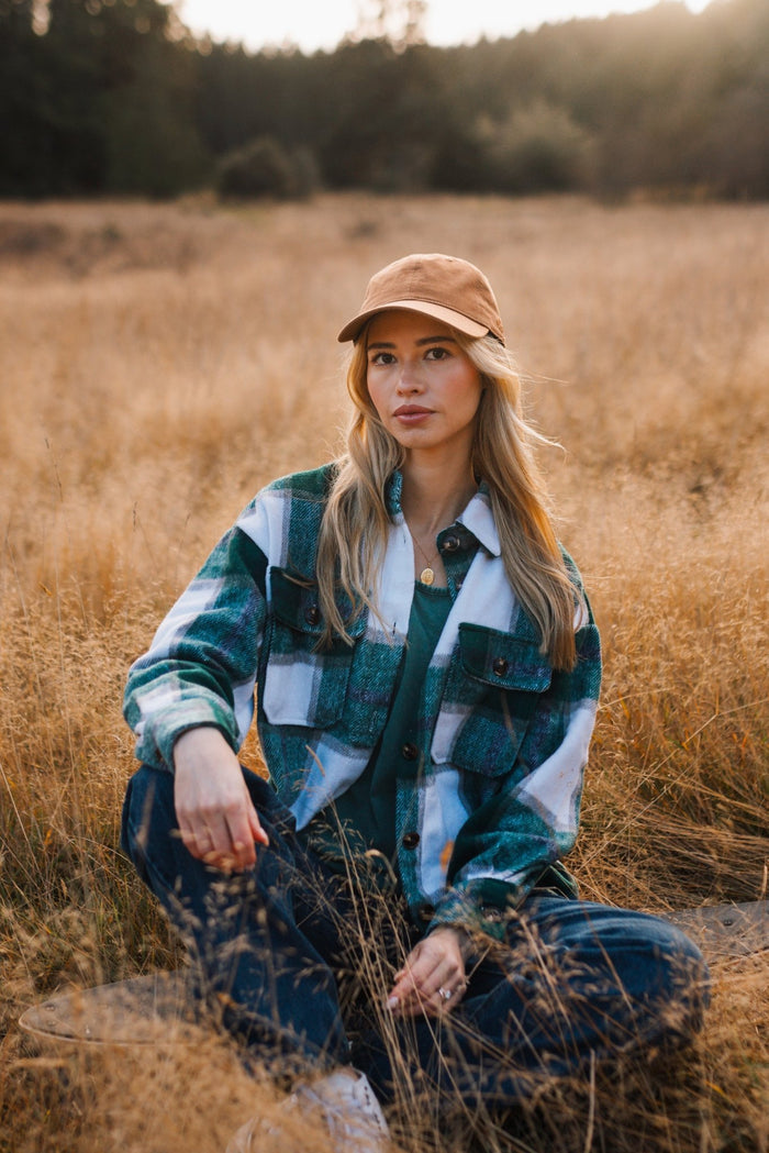 Ladies Green Plaid Shacket - Millie + Moose