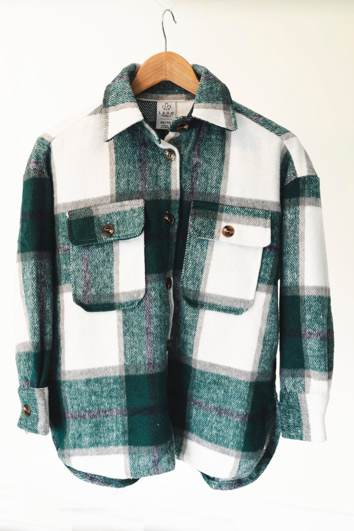 Ladies Green Plaid Shacket - Millie + Moose