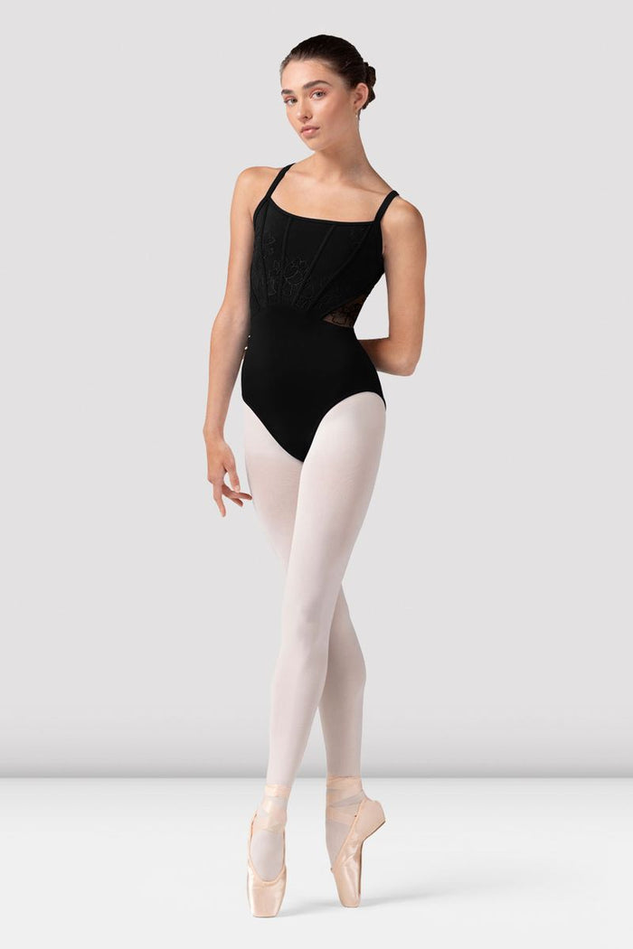 Ladies Mia Floral Mesh Back Leotard