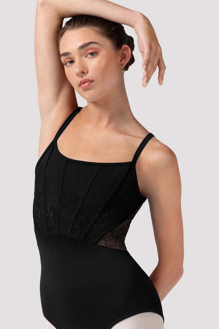 Ladies Mia Floral Mesh Back Leotard