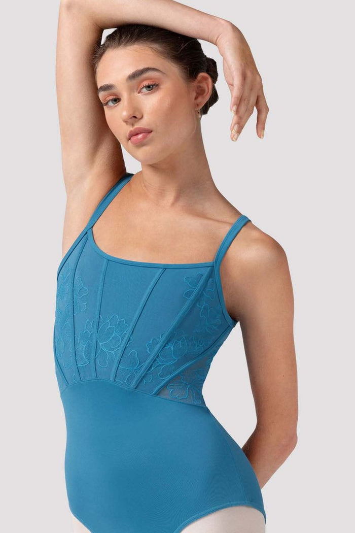 Ladies Mia Floral Mesh Back Leotard