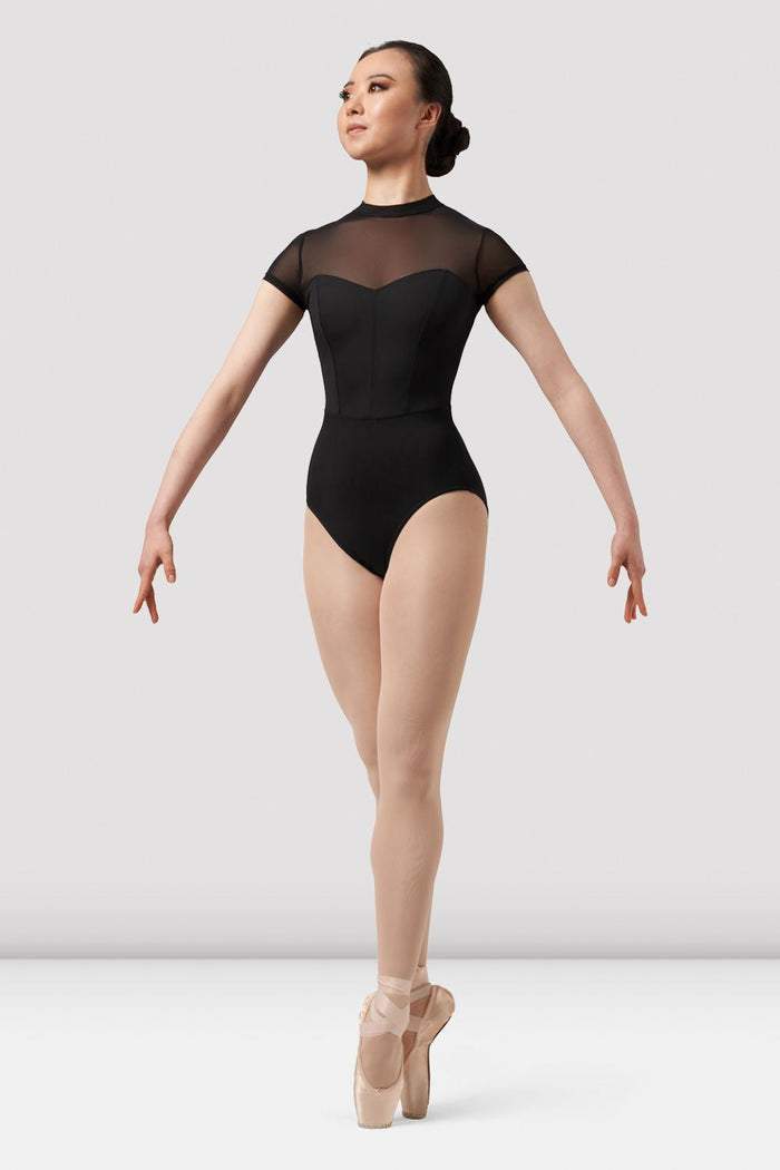 Ladies Mirella Chevron Cap Sleeve Leotard - BLOCH EU