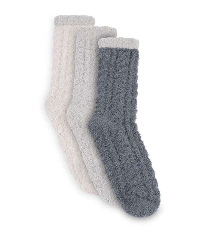 LEMON NON TERRY TOOTSIE ROLL FOAM CREW 3PK SOCKS