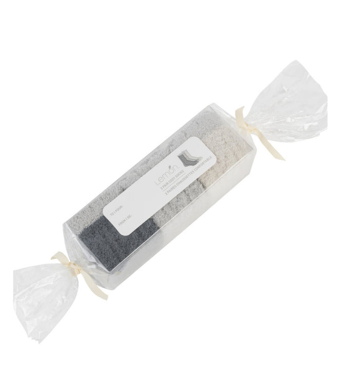 LEMON NON TERRY TOOTSIE ROLL FOAM CREW 3PK SOCKS