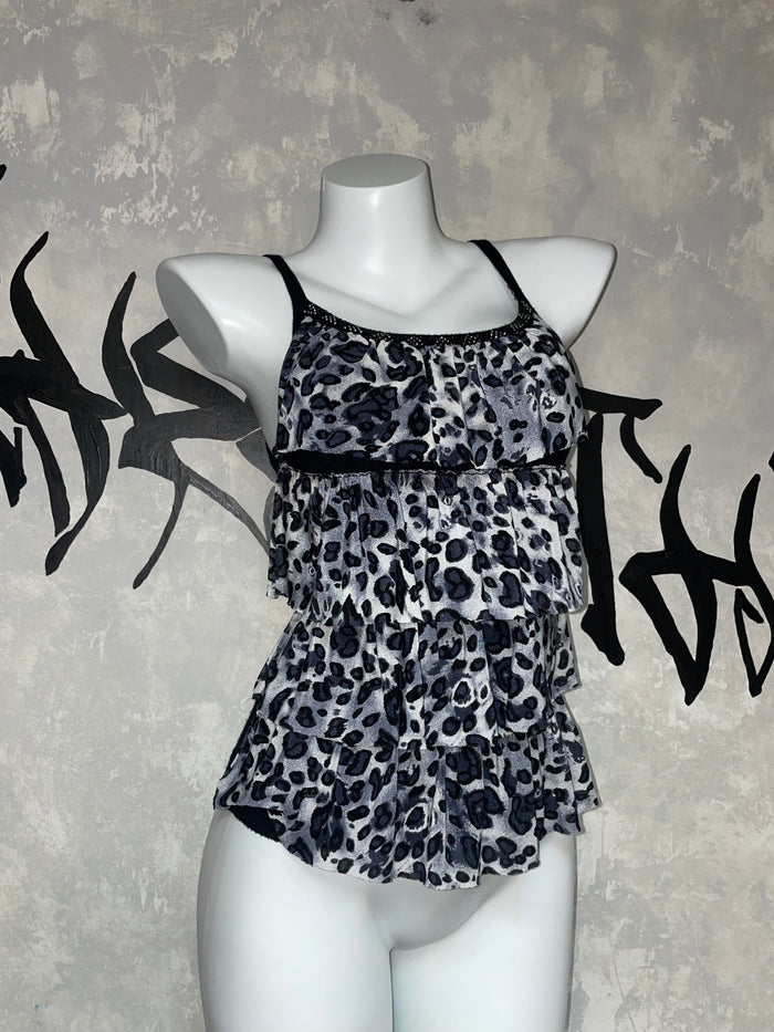 Leopard Printed Vintage Fluffy Top