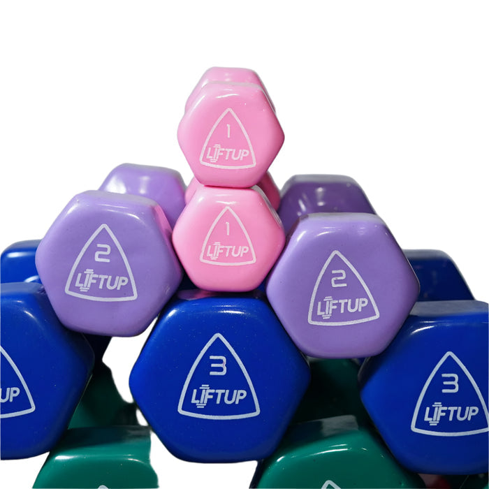 LIFTUP VINYL WEIGHT LIFTING DUMBBELLS PAIR 1 KG