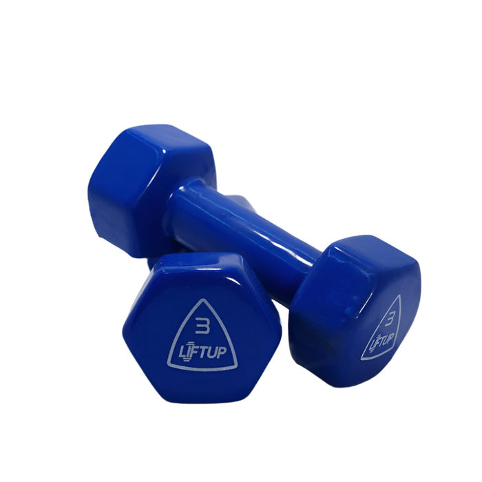 LIFTUP VINYL WEIGHT LIFTING DUMBBELLS PAIR 3 KG