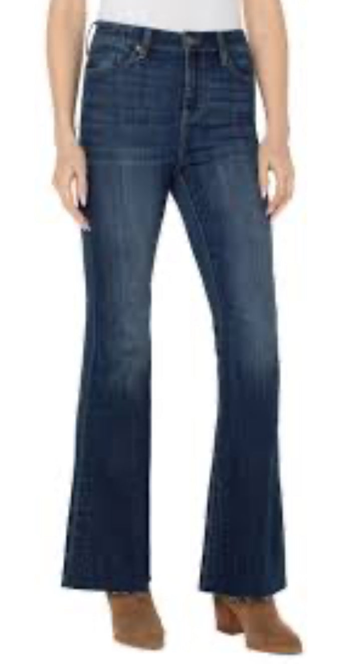LIVERPOOL HANNAH HI-RISE SUPER FLARE-RAW HEM