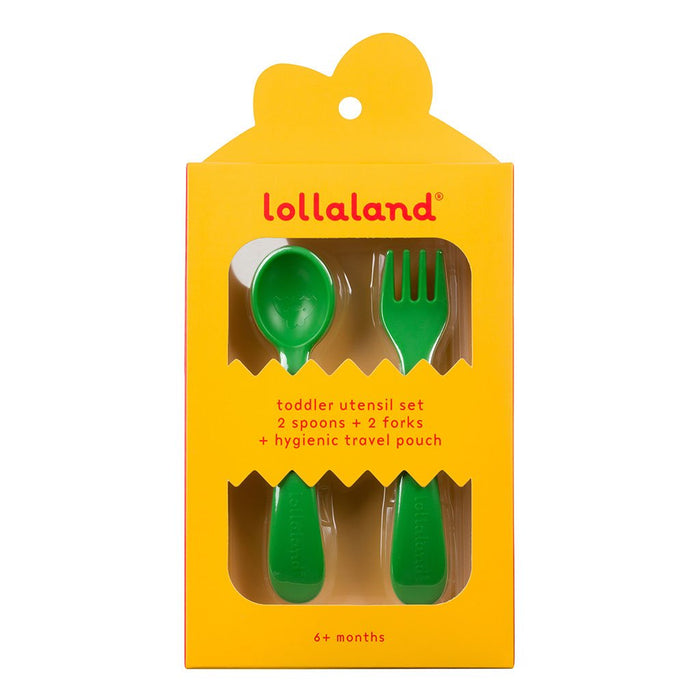green spoon and fork set