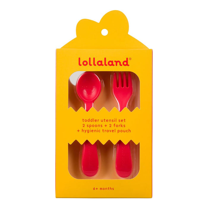 red spoon and fork set