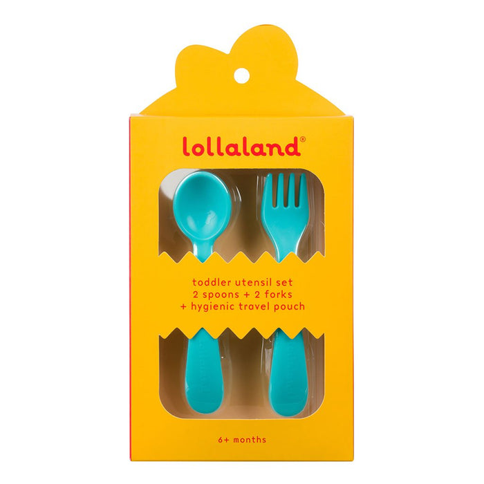 teal spoon and fork set