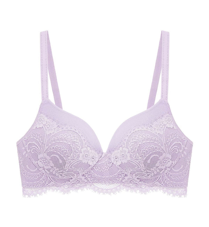 LOVE LACE NON WIRED PADDED BRA - LAVENDER MIST
