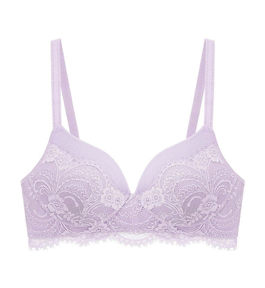 LOVE LACE NON WIRED PADDED BRA - LAVENDER MIST