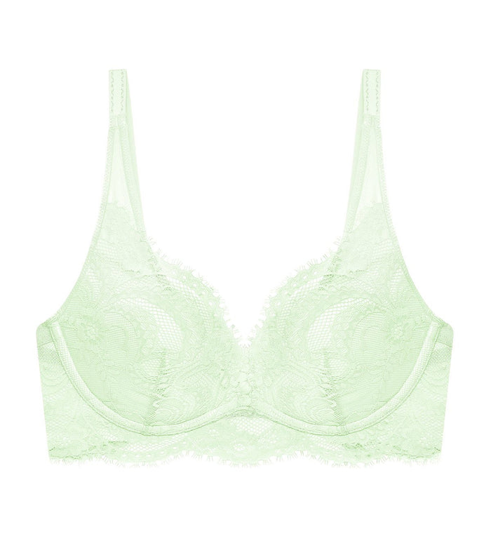 Love Lace Non-Wired Push Up Bra - OPAL GREY