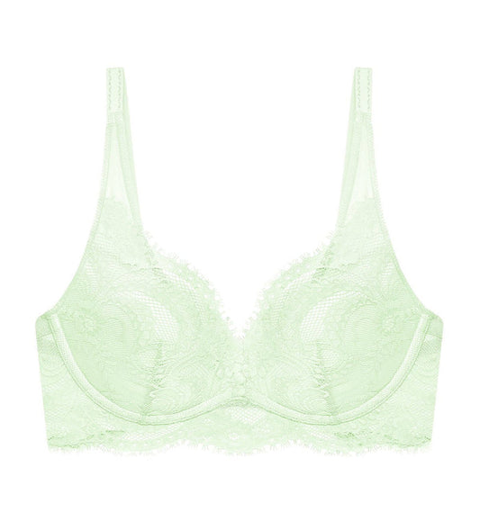Love Lace Non-Wired Push Up Bra - OPAL GREY