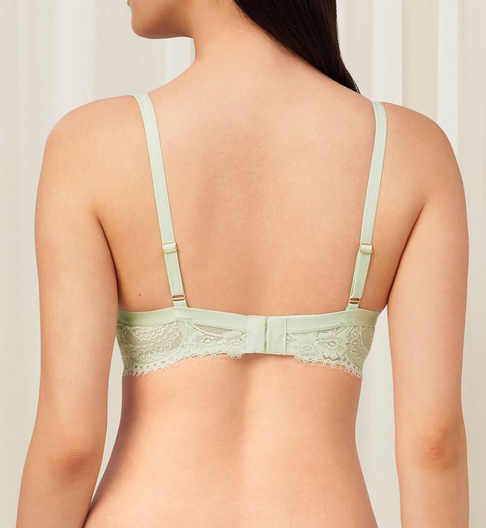 Love Lace Non-Wired Push Up Bra - OPAL GREY