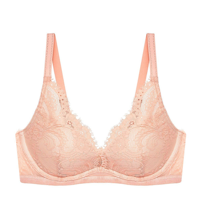 Love Lace Wired Push Up Bra - DUSTY PINK
