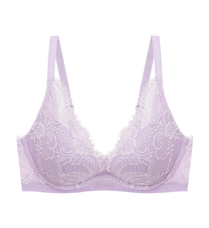 LOVE LACE WIRED PUSH UP BRA - LAVENDER MIST