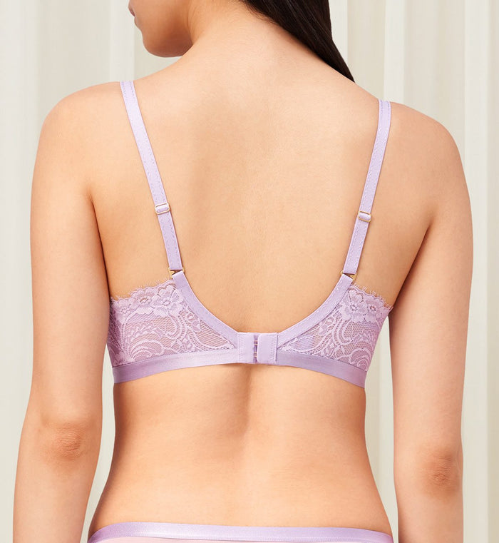 LOVE LACE WIRED PUSH UP BRA - LAVENDER MIST