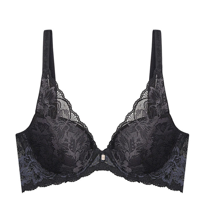 Magic Wire Lite Sensation Push Up Deep V Bra - BLACK