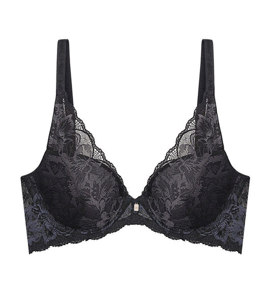 Magic Wire Lite Sensation Push Up Deep V Bra - BLACK