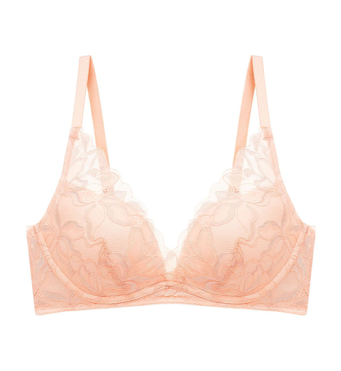 Magnolia Lace Non Wired Push Up Deep V Bra - V S TERRACOTTA