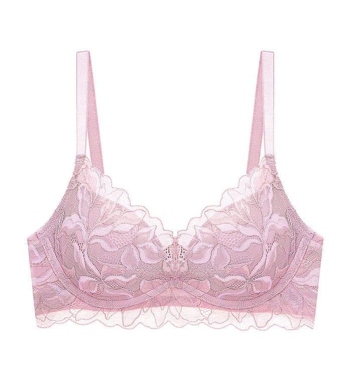 Magnolia Lace Wired Push Up Deep V Bra - LILAC ORCHIDEE