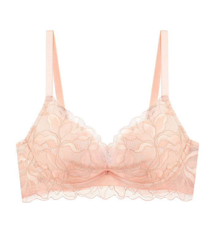 Magnolia Lace Wired Push Up Deep V Bra - V S TERRACOTTA