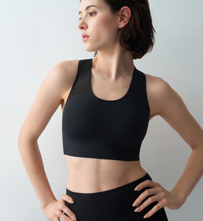 Minimalist Athleisure Bra Tank Top - BLACK