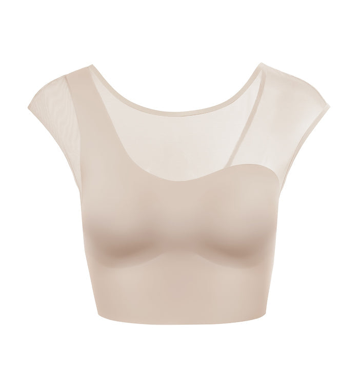 Minimalist Athleisure Bra Tee - SKIN - LIGHT COMBINATION