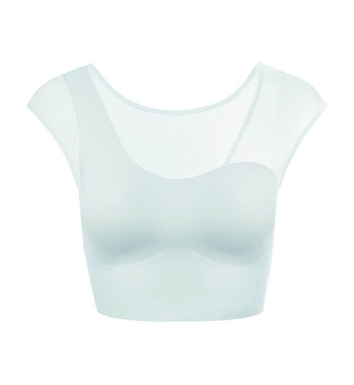 Minimalist Athleisure Bra Tee - PEARL GREY