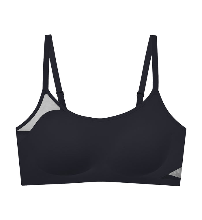 Minimalist Athleisure Non-Wired Padded Bra - BLACK
