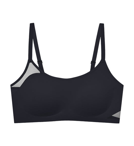 Minimalist Athleisure Non-Wired Padded Bra - BLACK